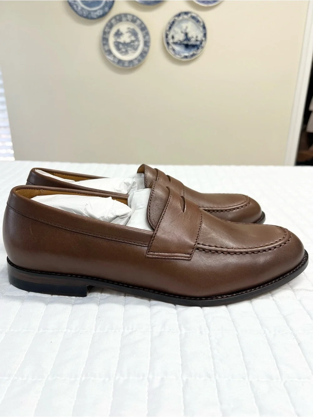 J. Crew Factory Men’s Classic Penny Loafers in Burnished Brown Size 13